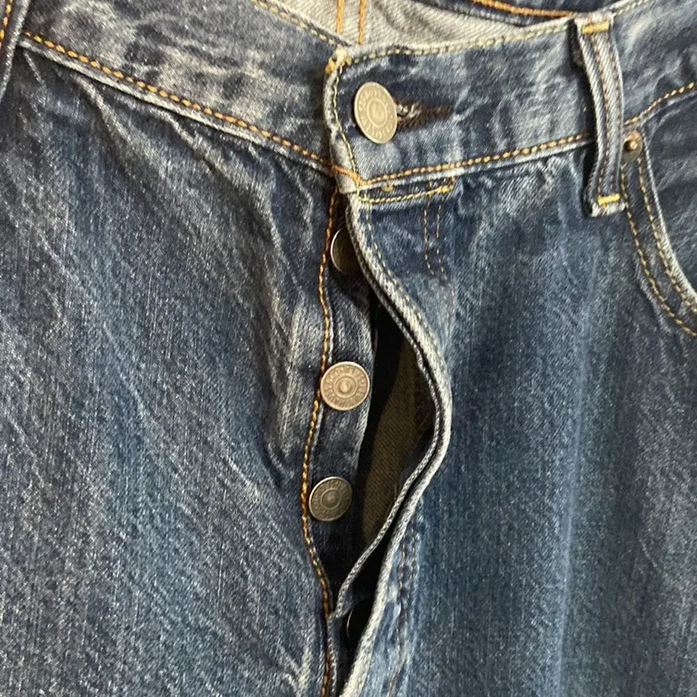 501 Levi’s Strauss Men Button Fly Straight Leg Denim Jeans Size 36X34